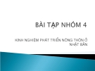 Kinh nghiệm phát triển nông thôn ở Nhật Bản