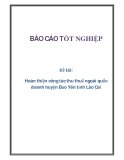 Đề tài: Hoàn thiện công tác thu thuế ngoài quốc doanh huyện Bảo Yên tỉnh Lào Cai