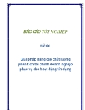 Đề tài: Giải pháp nâng cao chất lượng phân tích tài chính doanh nghiệp phục vụ cho hoạt động tín dụng