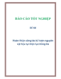 Đề tài: Hoàn thiện công tác kế toán nguyên vật liệu tại Điện lực Đống Đa