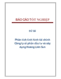 Đề tài: Phân tích tình hình tài chính Công ty cổ phần đầu tư và xây dựng Hoàng Liên Sơn