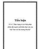 Đề tài: Thực trạng và các biện pháp nhằm đẩy mạnh xuất khẩu thuỷ sản của Việt Nam vào thị trường Hoa Kỳ