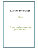 Đề tài: Cổ phần truyền thông tin học phần mềm việt