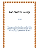 Báo cáo tốt nghiệp đề tài: Vận dụng mô hình chiến lược Portfolio (BCG) trong công tácc hoạch định chiến lược tại cụng ty TNHH TM Mỹ Đức