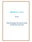 Đề tài: Hợp đồng ngoại thương, nội dung và cách thức soạn thảo