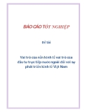 Đề tài: Vai trò của nền kinh tế vai trò của đầu tư trực tiếp nước ngoài đối với sự phát triển kinh tế Việt Nam