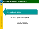 Lập Trình Web: Các trang quản trị trong PHP - GV: Trần Đình Nghĩa