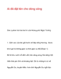 Ai đã đặt tên cho dòng sông