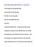 Cảm nhận truyền thuyết "Mị Châu - Trọng Thủy"