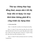 Thủ tục chứng thực hợp đồng thuê, mượn nhà ở đô thị hoặc nhà sử dụng vào mục đích khác không phải để ở, công trình xây dựng khác