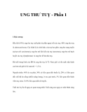 UNG THƯ TUỴ - Phần 1 