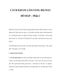 CÁCH KHÁM LÂM SÀNG BỘ MÁY HÔ HẤP – Phần 1  