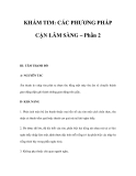 CÁC PHƯƠNG PHÁP CẬN LÂM SÀNG (Phần 2)