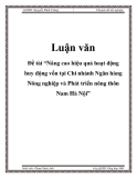 Đề tài “Nâng cao hiệu quả hoạt động huy động vốn tại Chi nhánh Ngân hàng Nông nghiệp và Phát triển nông thôn Nam Hà Nội”