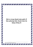 Rủi ro trong thanh toán quốc tế theo phương thức thanh toán tín dụng chứng từ