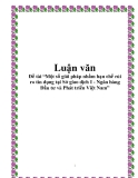 Đề tài “Một số giải pháp nhằm hạn chế rủi ro tín dụng tại Sở giao dịch I - Ngân hàng Đầu tư và Phát triển Việt Nam”