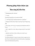 Phương pháp thăm khám cận lâm sàng hệ tiêu hóa 
