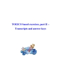 TOEIC based exercises, part II – Transcripts and answer keys