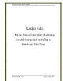 Đề tài: Một số biện pháp nhằm nâng cao chất lượng dịch vụ buồng tại khách sạn Tiến Thuỷ