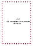 Tiểu luận về nền văn hóa Việt Nam đậm đà bản sắc dân tộc