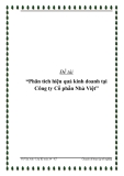 Đề tài “Phân tích hiệu quả kinh doanh tại Công ty Cổ phần Nhà Việt”