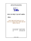 Báo cáo thực tập giữa khóa: Quản trị nguồn nhân lực tại Công ty cổ phần phát triển truyền thông Việt Ba