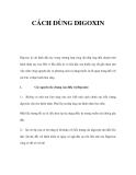 CÁCH DÙNG DIGOXIN   