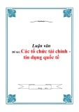 Đề tài: Các tổ chức tài chính - tín dụng quốc tế