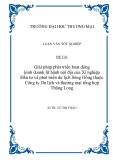 Đề tài: Giải pháp phát triển hoạt động kinh doanh lữ hành nội địa của Xí nghiệp Đầu tư và phát triển du lịch Sông Hồng thuộc Công ty Du lịch và thương mại tổng hợp Thăng Long