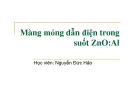 Đề tài " Màng mỏng dẫn điện trong suốt ZnO:Al "