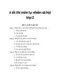 Đề thi môn Tự Nhiên Xã Hội lớp 2