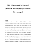 Đánh giá nguy cơ tác hại của thành phần 3-MCPD trong thực phẩm lên sức khoẻ con người