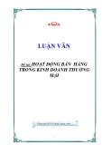 HOẠT ĐỘNG BÁN  HÀNG  TRONG KINH DOANH THƯƠNG MẠI