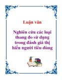 Luận văn: Nghiên cứu các loại thang đo sử dụng trong đánh giá thị hiếu người tiêu dùng