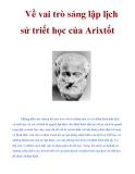 Về vai trò sáng lập lịch sử triết học của Arixtốt  