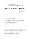 ÁP XE PHỔI (Lung abscess) TRÀN MỦ MÀNG PHỔI (Empyema) 