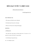 Tình trạng RỐI LOẠN NƯỚC VÀ ĐIỆN GIẢI 