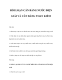 RỐI LOẠN CÂN BẰNG NƯỚC ĐIỆN GIẢI VÀ CÂN BẰNG TOAN KIỀM 