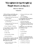 Trắc nghiệm ôn tập thi nghề Lý Thuyết Word ( có đáp án )_1