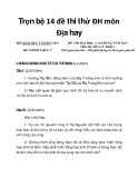 Trọn bộ 14 đề thi thử ĐH môn Địa hay đề 7+8+9