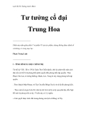 Lịch Sử Tư Tưởng trước Marx - Tư tưởng cổ đại Trung Hoa