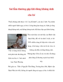 Sai lầm thường gặp khi dùng kháng sinh cho bé