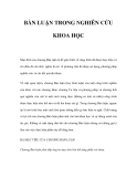 BÀN LUẬN TRONG NGHIÊN CỨU KHOA HỌC 