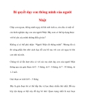 Bí quyết dạy con thông minh của người Nhật