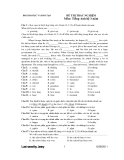 ĐỀ THI TRẮC NGHIỆM  Môn: Anh hệ 3 năm