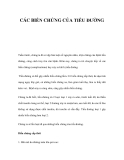 CÁC BIẾN CHỨNG CỦA TIỂU ĐƯỜNG 