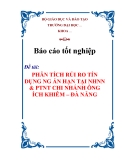BÁO CÁO TỐT NGHIỆP:" PHÂN TÍCH RỦI RO TÍN DỤNG NG ẮN HẠN TẠI NHNN & PTNT CHI NHÁNH ÔNG ÍCH KHIÊM – ĐÀ NẴNG "