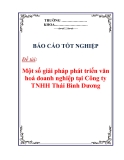 Báo cáo tốt nghiệp: "Một số giải pháp phát triển văn hoá doanh nghiệp tại Công ty TNHH Thái Bình Dương"