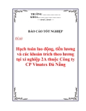 Chuyên đề tốt nghiệp “Hạch toán lao động, tiền lương và các khoản trích theo lương tại xí nghiệp 2A thuộc Công ty CP Vinatex Đà Nẵng”