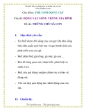 Giáo án mầm non chương trình đổi mới:  Chủ đề: ĐỘNG VẬT SỐNG TRONG GIA ĐÌNH Đề tài: NHỮNG CHÚ GÀ CON